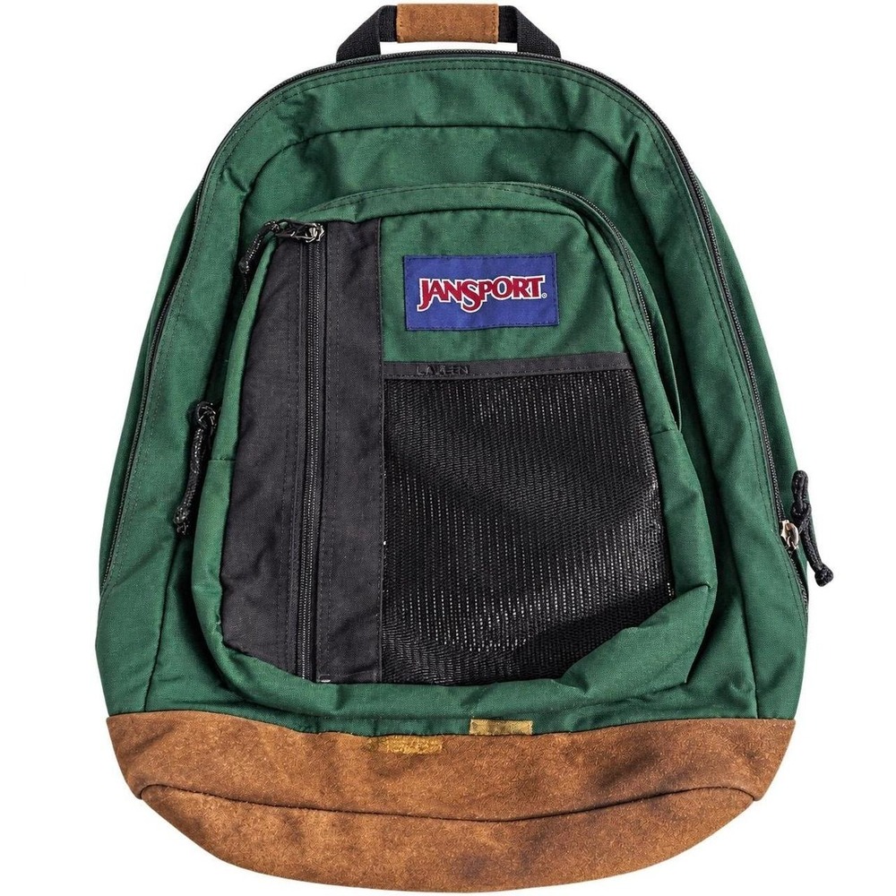Jansport Green Suede Bottom Backpack (18.5 inch) AS IS